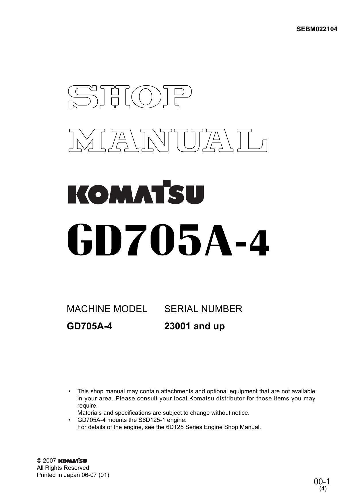 GD705A-4 Shop Manual